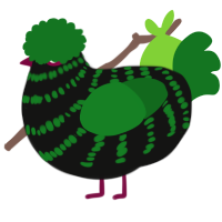 (unnamed), a black and leaf chicken with a bar pattern