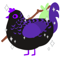 Intruxx, a sable and overcast chicken with a half-lace pattern