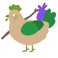 Lucky, a beige and viridian chicken