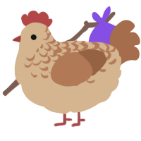 cream, a beige and brown chicken with a half-lace pattern