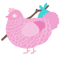 (unnamed), a pink chicken with a lace pattern