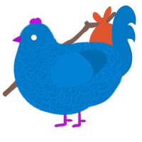 Sprig, a sapphire chicken with a double-lace pattern