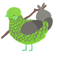 Booger, a grass and grey chicken with a lace pattern