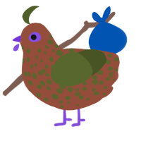 WisteriaBark, a russet and olive chicken with a speckle pattern