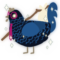 Abyss, a tumblr and ultramarine chicken with a lace pattern