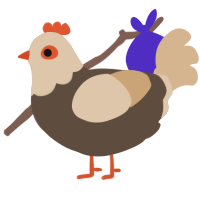 (unnamed), a bark and beige chicken with a head pattern