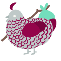 rose, a silver and maroon chicken with a lace pattern
