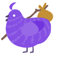 (unnamed), a blurple chicken with a bar pattern