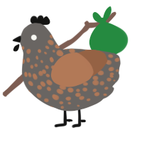 (unnamed), a grey and brown chicken with a speckle pattern