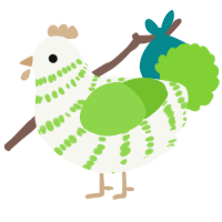 (unnamed), a white and grass chicken with a bar pattern