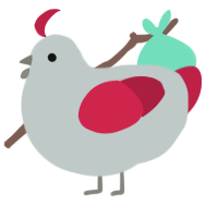 Frosted Poppy, a silver and crimson chicken