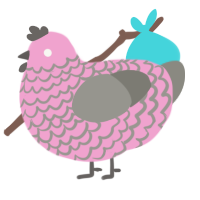(unnamed), a pink and ash chicken with a lace pattern