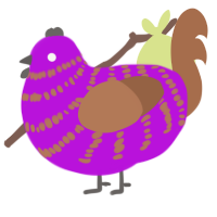 (unnamed), a amethyst and brown chicken with a bar pattern