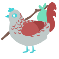 Bevac, a silver and red chicken with a half-lace pattern