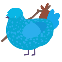 Bu-berry, a cerulean and sky chicken with a speckle pattern
