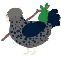 Anthracite, a grey and tumblr chicken with a speckle pattern