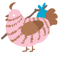 Marshmallow, a rose and brown chicken with a bar pattern