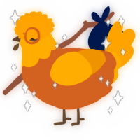 Polites, a brown and gold chicken with a head pattern