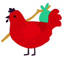 HELL IS FOREVER, a maroon chicken with a speckle pattern