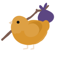A orange chicken with a head pattern