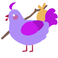 Purgle, a lilac and amethyst chicken