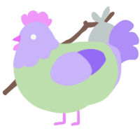 E Gas Globule, a gluppy and lilac chicken with a head pattern