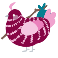 (unnamed), a maroon and pink chicken with a bar pattern