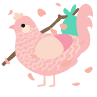 A pink chicken with a lace pattern