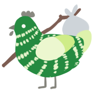 (unnamed), a viridian and apple chicken with a bar pattern