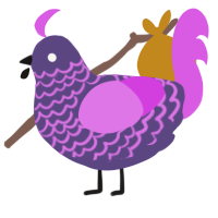 Decidophobia, a overcast and orchid chicken with a lace pattern