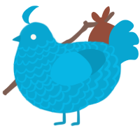 A cerulean chicken with a lace pattern