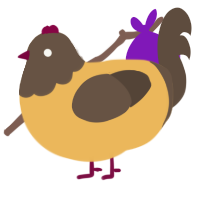 Roasted Toasted, a honey and bark chicken with a head pattern