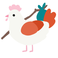 A white and vermilion chicken