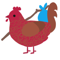 lil dragon baby, a crimson and russet chicken with a double-lace pattern