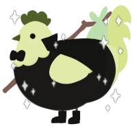 Olive, a sable and lemon chicken with a head pattern