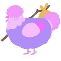 Lilac Sugar, a lilac and lavender chicken with a head pattern