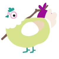 Tweet Tweet, a lemon and cream chicken with a head pattern