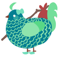 EGG DAY, a sea and spring chicken with a lace pattern