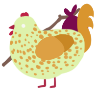 peeled apple, a apple and orange chicken with a speckle pattern