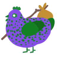 (unnamed), a blurple and leaf chicken with a speckle pattern
