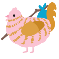 (unnamed), a rose and orange chicken with a bar pattern