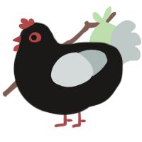 Graves, a sable and silver chicken