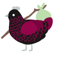 bloodlust, a sable and maroon chicken with a lace pattern