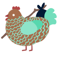 Coral Reef, a brown and mint chicken with a lace pattern