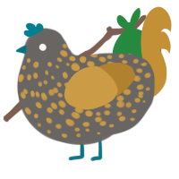 (unnamed), a grey and gold chicken with a speckle pattern