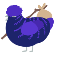 (unnamed), a navy and indigo chicken with a half-bar pattern