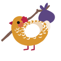Panko, a orange and cream chicken with a half-lace pattern