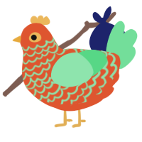 (unnamed), a vermilion and spring chicken with a lace pattern