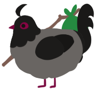 (unnamed), a grey and sable chicken with a head pattern