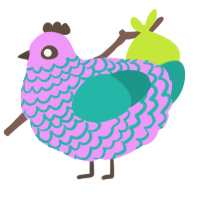 (unnamed), a lavender and turquoise chicken with a lace pattern